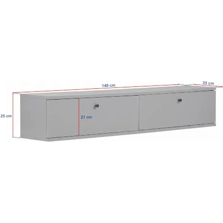 Hanah Home Stilvoller TV-Ständer, 140 cm breit, Travertin- und Walnuss-Finish | 100% melaminbeschichtete Spanplatte, inklusive Wandhalterung | Modernes Design, Tragkraft 35 kg – Bild 8