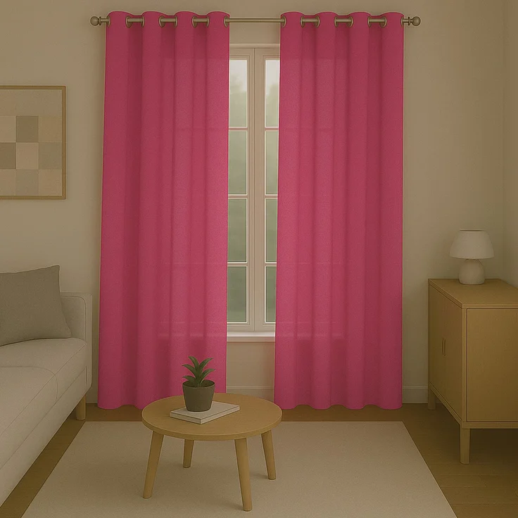 Gardine mit Ösen *** x *** cm ( Breite x Länge ) in ***, blickdichter Vorhang, Ösenvorhang in vielen Variationen 140x145 cm Pink – Bild 3