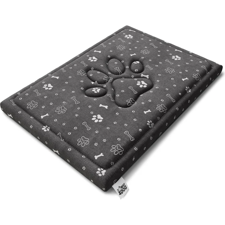 FDM FIFI wasserdichtes Hundebett 70x100x5 cm Polyurethanschaum mit waschbarem Bezug Grau/Silber – Bild 1