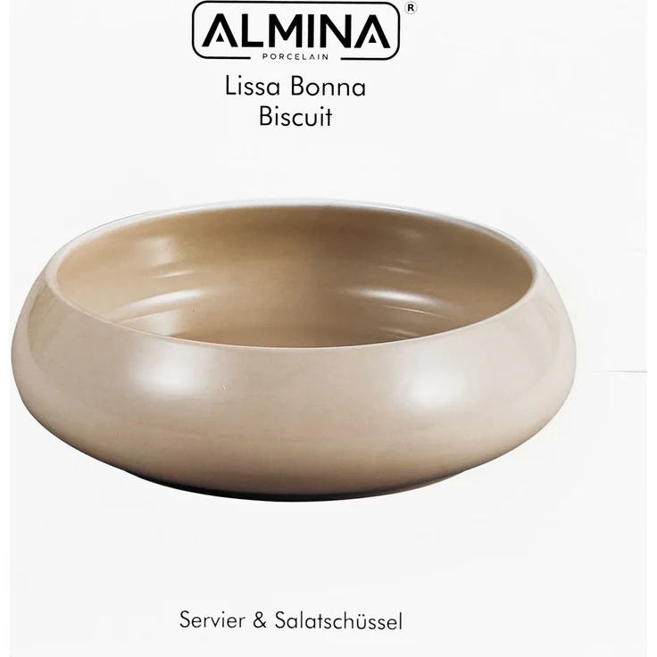 Lissa Bonna Biscuit Servier- & Salatschale aus hochwertigem Porzellan - 22 x 7 cm – Bild 5