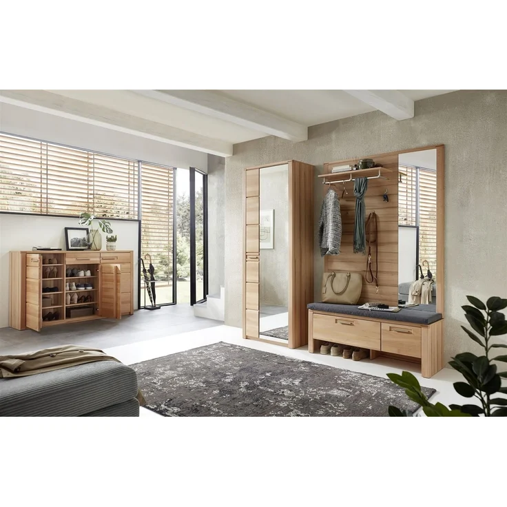Schuhkommode >Nature One< 3 Türen, 1 Schub, FSC Kernbuche teilmassiv - 160x100x40cm (B/H/T) – Bild 8