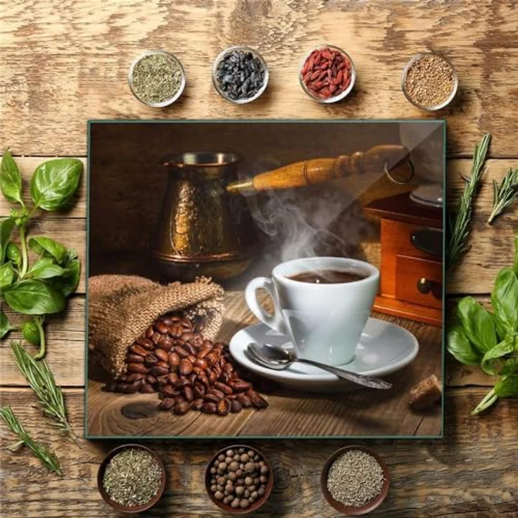 Decorwelt Herd-Abdeckplatte Herdabdeckplatte Abdeckung Ceranfeld Abdeckplatte Kaffee Schneidebrett, (1 Teilig, 1 tlg), für alle Herdarten excl. Gasherde – Bild 4