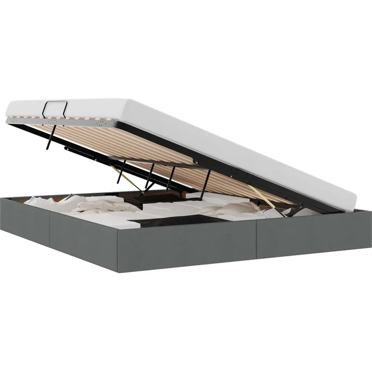 vidaXL Ottoman Bettgestell mit Speicher Dunkelgrau 180 x 200 cm Stoff 3442839 – Bild 2