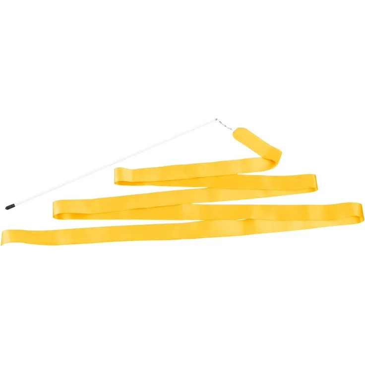 Gymnastikband Tanzband Turnband Rhythmikband Wirbelband Schwungband mit Stab 4 m, Gelb