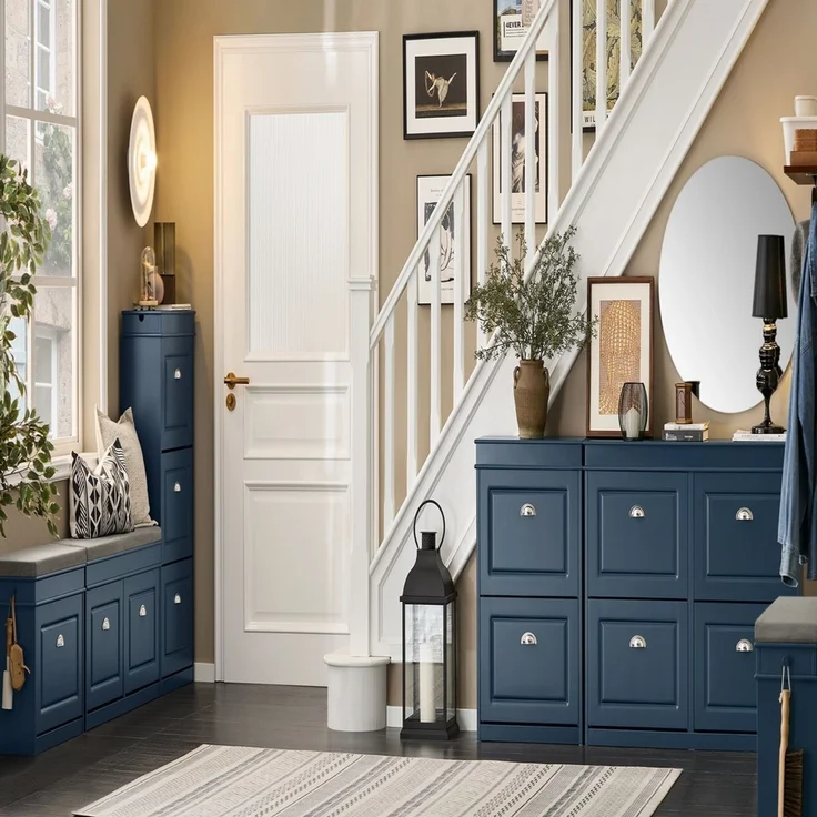 SoBuy FSR82-K-B Schuhbank, MDF, Lackiert, Dunkelblau, 60 x 52 x 24 cm – Bild 2