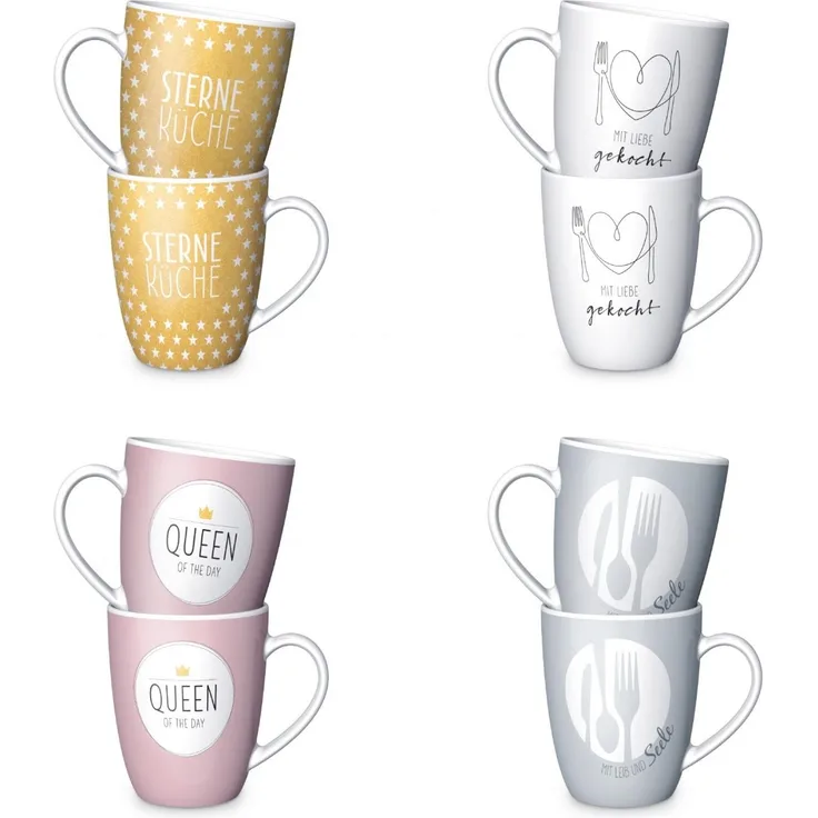 Auswahl La Vida Kaffeetasse Kaffeebecher Tee Kakao Tasse "Kitchen" Sterneküche