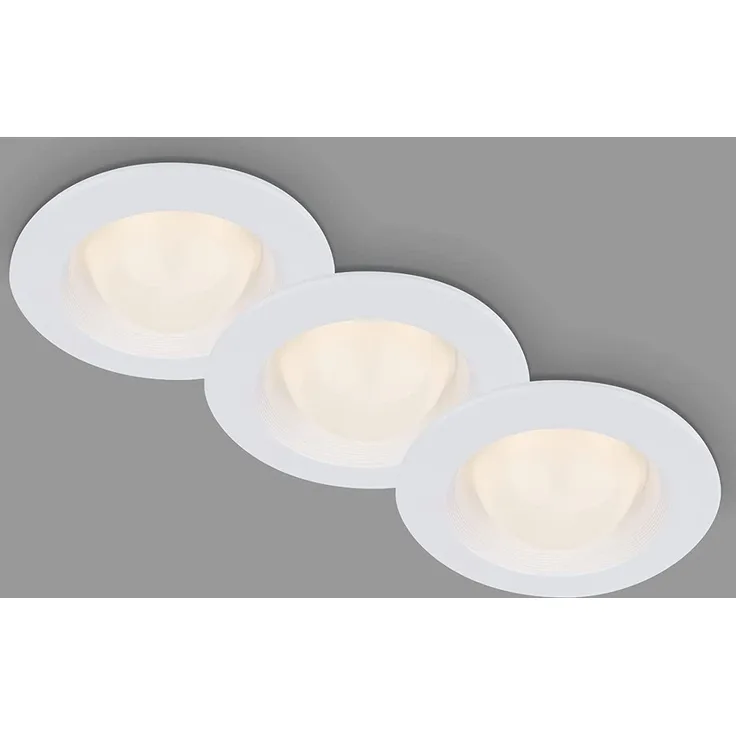 Di-Ka LED Einbauleuchte Carro 3er Set weiß Ø 9,5 cm 3W, warmweiß