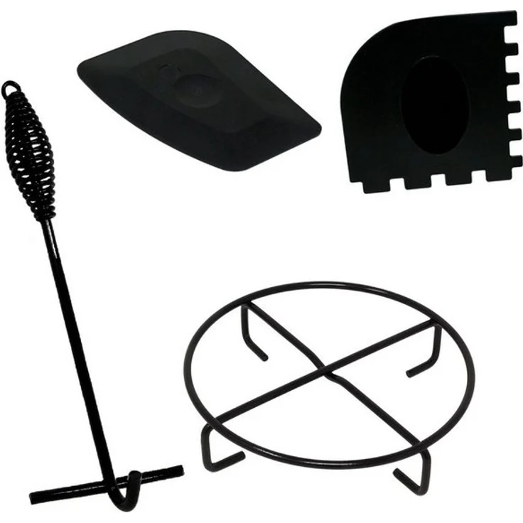 ToCi Grilltopf Dutch Oven Zubehör Set - Deckelheber, Untersetzer, Reinigungsschaber, (Grill-Zubehör, 4-tlg, passend für Dutch Oven, Feuertopf, Grill-Pfannen aus Gusseisen), Feuerfest, (Deckelheber, Untersetzer) / Spülmaschinenfest (Schaber) – Bild 4