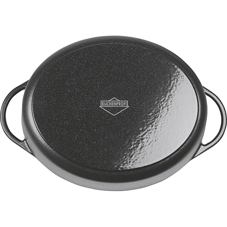 KÜCHENPROFI Bratentopf oval Gusseisen mit Deckel 7 Liter 33x12,9cm schwarz – Bild 2