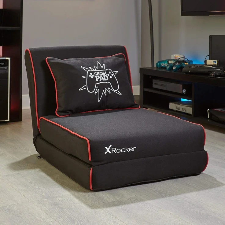 X Rocker Crash Pad Junior Gaming-Klappsessel & Schlafmatratze - schwarz/rot – Bild 2