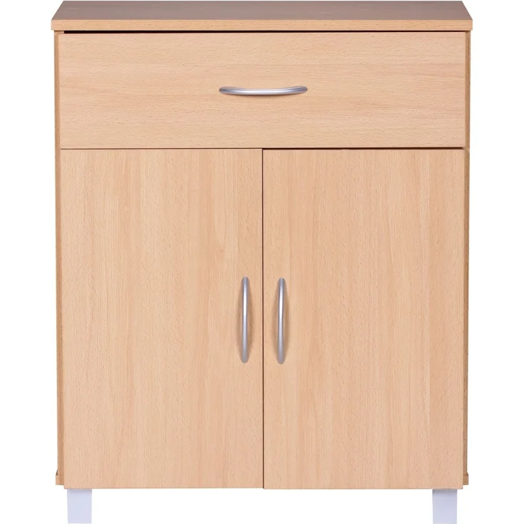Wohnling Sideboard Buche WL1-335 60x75x30cm Schublade Türen Modern Braun Holz Schrank – Bild 2