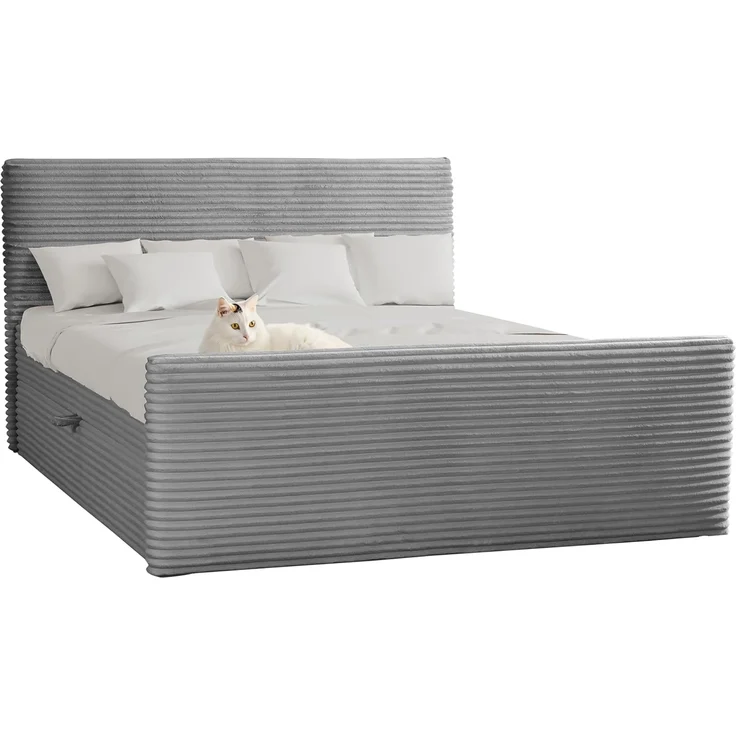 Kaiser Möbel Boxspringbett Trento mit Bettkasten, Topper und Bonellmatratze, VELO Stoff (Komplett-Set (Bettgestell, Matratze, Topper), mit Topper mit Bettkasten antibakterieller Bezug einfache Montage – Bild 3