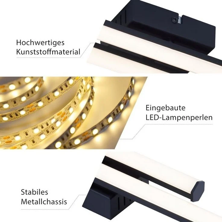 Nettlife LED Wandleuchte Innen Schwarz Modern 6/12/18/27W 3000K Flur Wandbeleuchtung Warmweiß, LED fest integriert, Warmweiß, Wandlicht für Wohnzimmer Schlafzimmer Küche – Bild 4