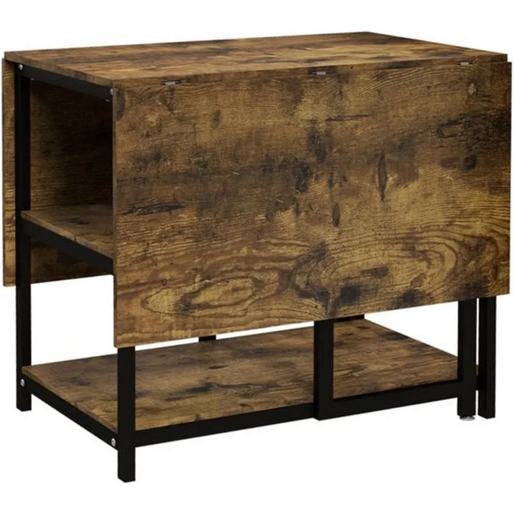 BBWL Klapptisch Klapptisch mit Rollen 140x80 cm,ausziehbarer Esstisch für 2–6 Personen (mit 2 Ablagen & klappbaren Tischplatten, robuster Stahlrahmen, verstellbare Füße, platzsparender Küchentisch mit Stauraum, melaminbeschichtet & pflegeleicht, ideal ...