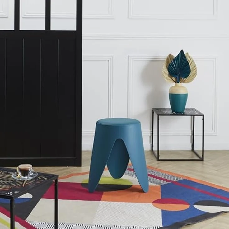 HOME DECO FACTORY, HD0297, Eve Duck Blue Hocker, Les P'Tits Prix, Zeitgenössisch, Möbel, Sitz, Bank und Hocker, 30x46x30 cm, Sitzhöhe 46 cm, Duck Blue – Bild 6