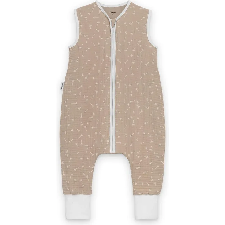 Ehrenkind® Baby Sommerschlafsack mit Füßen Musselin 0.5 TOG | aus weicher OEKO-TEX zertifizierter Bio-Baumwolle | Sommer Baby Schlafsack 0.5 TOG Gr. 70 Farbe Beige Pusteblume
