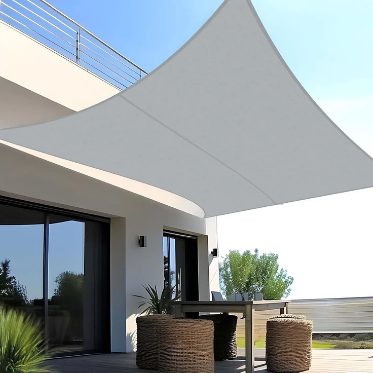 SUNNY GUARD Sonnensegel Rechteckig 3x4 m Wasserdicht Sonnenschutz Wetterschutz Segel Baldachin UV Schutz für Balkon Terrasse Garten, Hellgrau