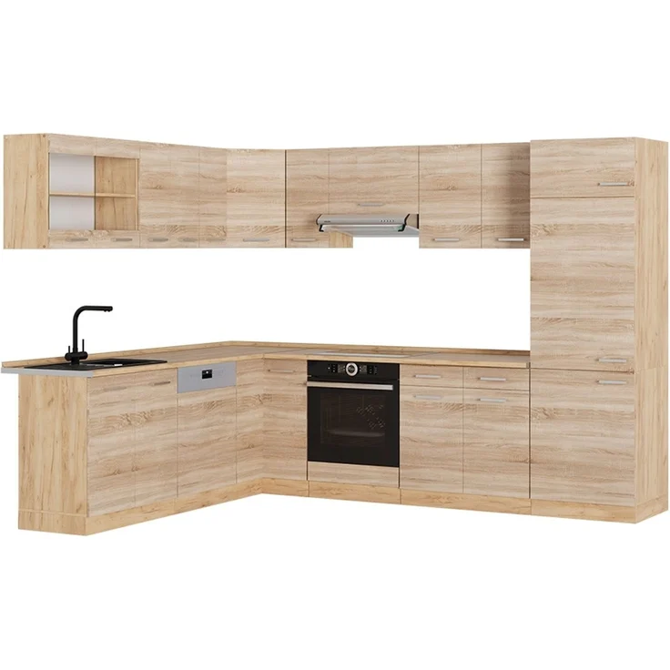 Eckküche R-Line Sonoma/Goldkraft Eiche 287 x 227 cm, AP Eiche Vicco – Bild 1