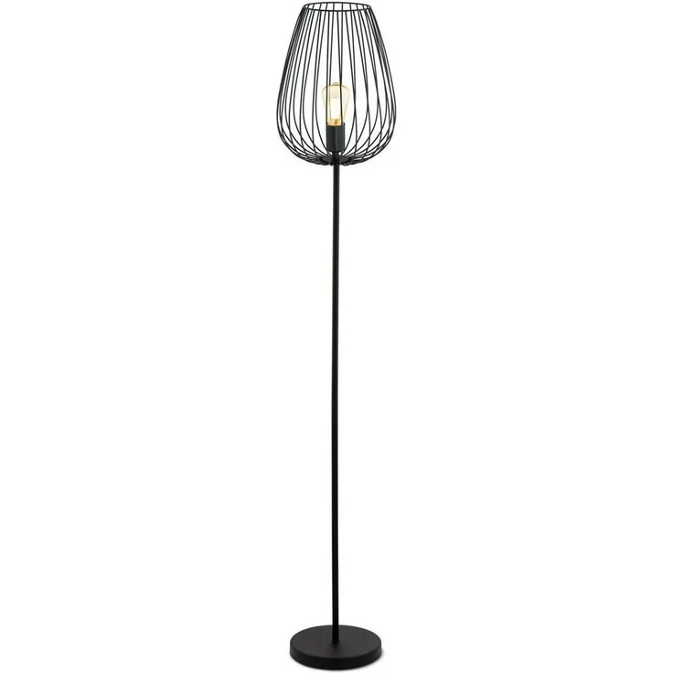 Eglo 49474 Stehleuchte Standleuchte NEWTOWN Stahl schwarz E27 max. 1X40W H:159,5cm Ø27,5cm mit Fußtrittschalter – Bild 5