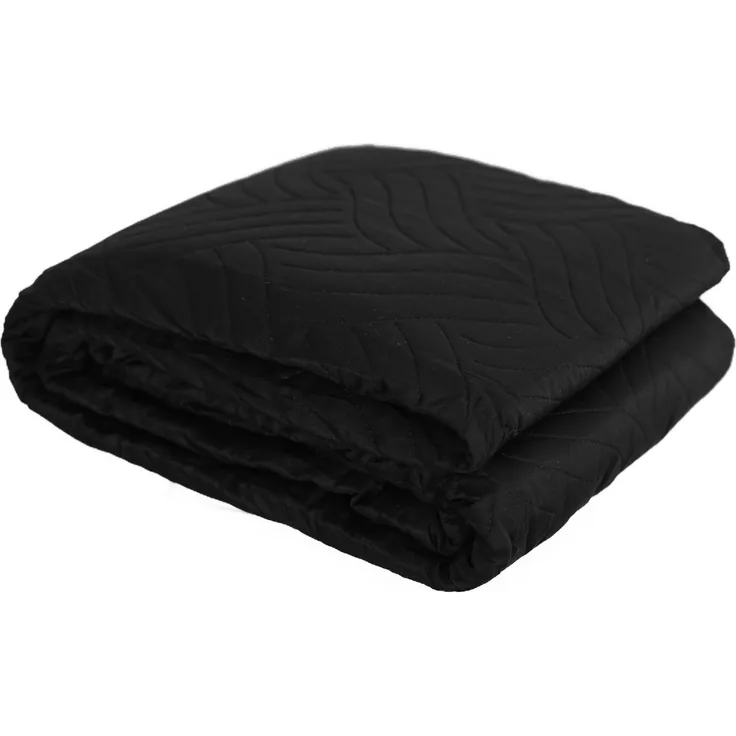 Elegante einfarbige Tagesdecken, Sofaüberwurf 240x220 cm aus 100% Polyester Schwarz