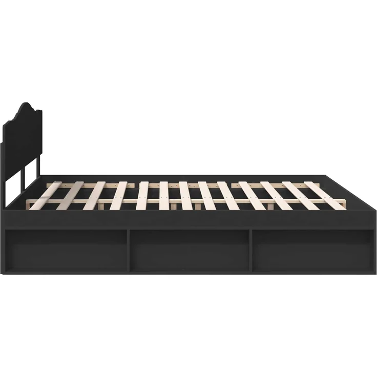 vidaXL Bettrahmen Schwarz 180 x 200 cm Massives Kiefernholz 3412863 – Bild 7