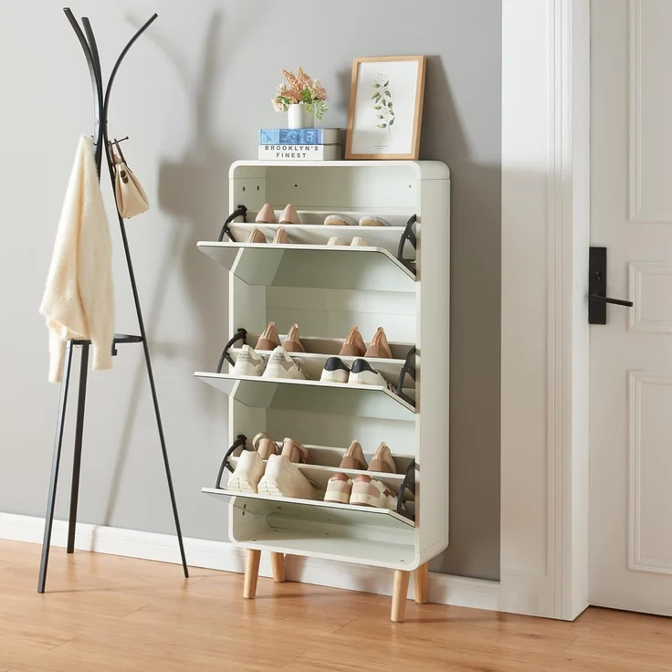 Schuhkipper Aure 134x63x24 cm Weiß [en. casa] – Bild 1