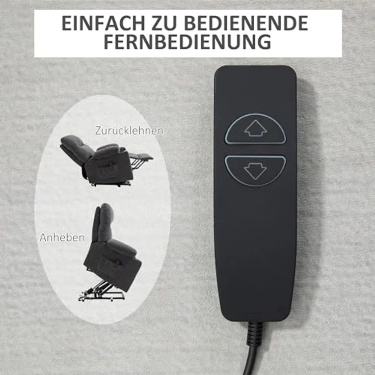 HOMCOM Massagesessel Sessel mit Aufstehhilfe, Elektrischer Kinosessel mit Massagefunktion (1-St) – Bild 7