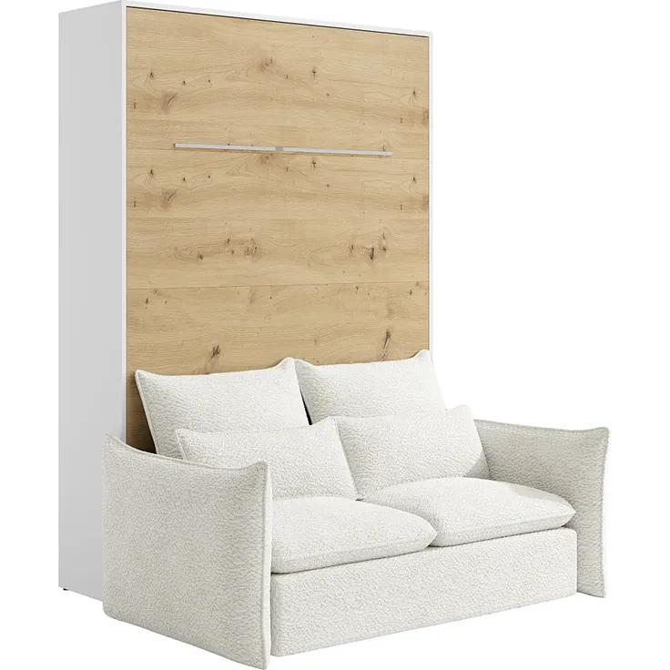Vente-unique - RAPILI Bett Holz, Platte BeigeWeiß - B 151 cm239,2 cm x H 225,2 cm x L 208 cm – Bild 4