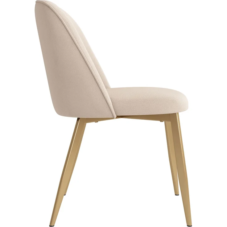 Merax Esszimmerstuhl Gestell aus goldfarbenen Metall, Bezug aus Samtstoff(Set, 4 St), 4er Set Polsterstühle Küchenstuhl Wohnzimmerstuhl Beige – Bild 8