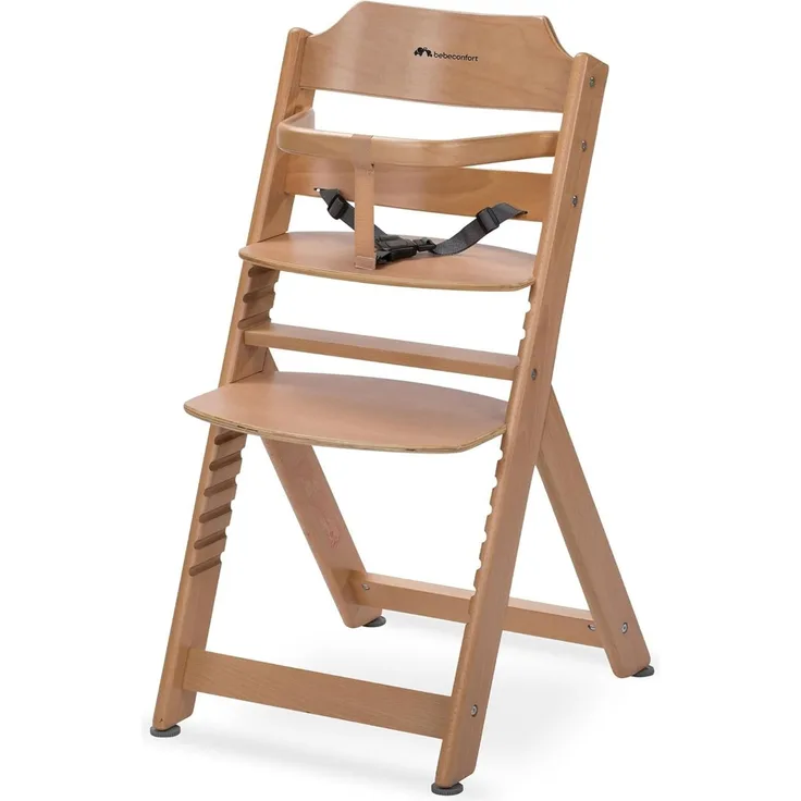 Bebeconfort Timba Basic, Anpassungsfähiger Holzstuhl, Höhenverstellbar, ab einem Alter von 6 Monaten bis 10 Jahren, bis 30 kg, Natural Wood