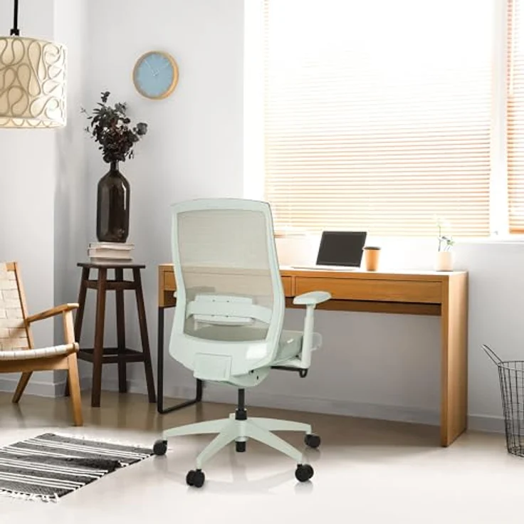 MID.YOU Drehstuhl, Grau, Textil, mit Armlehnen und ergonomischer Rückenlehne, 65x95 - 103x70 cm – Bild 2