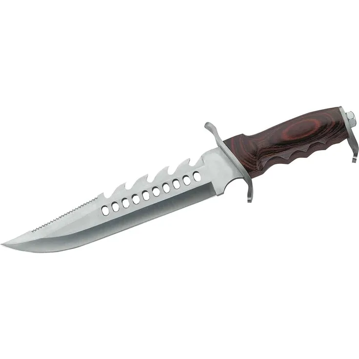 Herbertz Gürtelmesser, AISI 420, Pakkaholz, Lederscheide Messer, Mehrfarbig, One Size