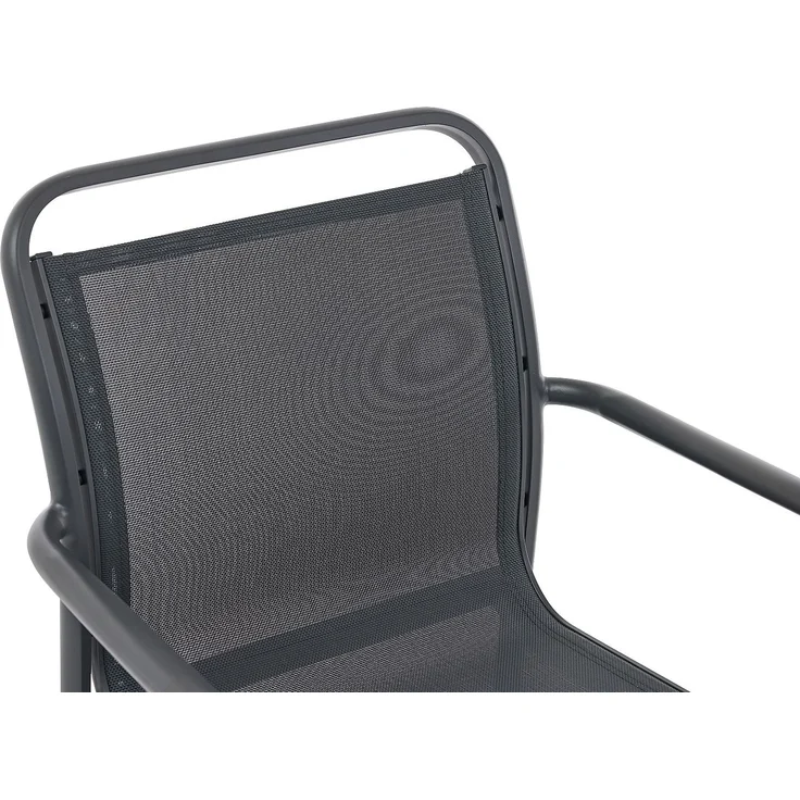Vente-unique - 2er-Set Stapelbare Gartenstühle aus Aluminium und Textiline - Dunkelgrau - VELYRA von MYLIA – Bild 8