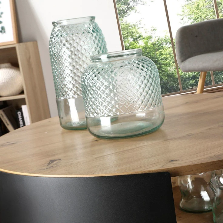 Casâme Runder Couchtisch mit 2 Ebenen und schwarzen Metallseiten Ø 80 cm - EKLO - Eiche – Bild 7