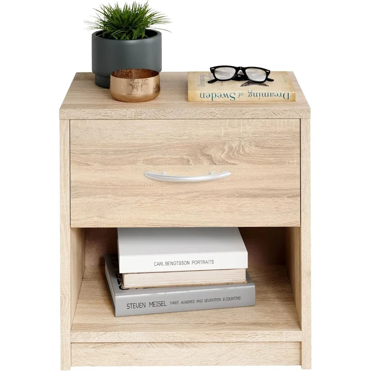 Nachtkommode 1 Schublade 38-533-66 PEPE Eiche Sonoma Sägerau Nb. ca. 39 x 41 x 28 cm – Bild 1