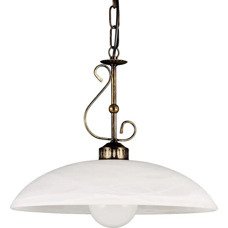 Helios Leuchten Pendelleuchte Hängelampe Landhausstil Küchenlampe Deckenlampe, für Wohnraum Esstisch Küche, Alabasterglas weiß