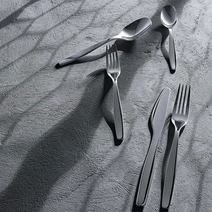 Alessi Itsumo Dessertgabel 6 Stück, poliert, Edelstahl 18-10, silber, spülmaschinenfest, 17. 5 cm – Bild 6