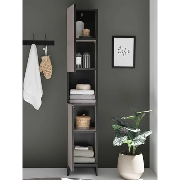 moebel-dich-auf Hochschrank VENEZIA (schmaler Badezimmer Wandschrank in kaschmir 30 cm breit) – Bild 6