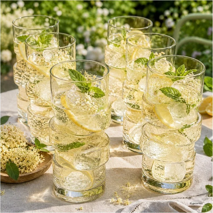 MamboCat Cocktailglas 6x Stapel Cocktailgläser 400ml Longdrinkglas Trinkglas Limo Eistee, Glas – Bild 2