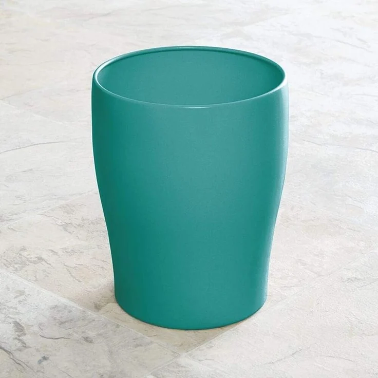 mDesign Mülleimer Abfalleimer Papierkorb Rund 6.4L Bad Büro Küche Metall Türkis – Bild 3