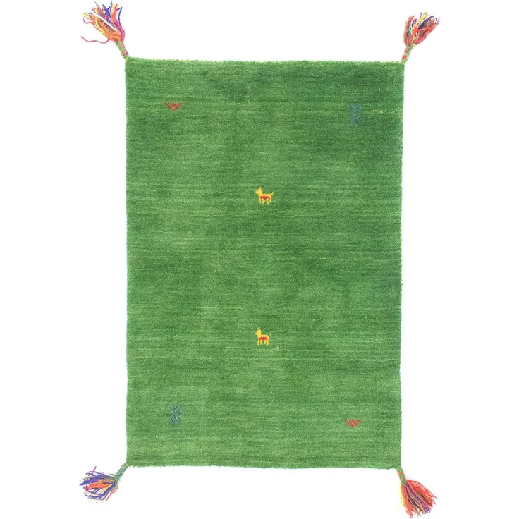 Gabbeh Teppich - Indus »Agra« 90 x 60 cm - grün – Bild 1