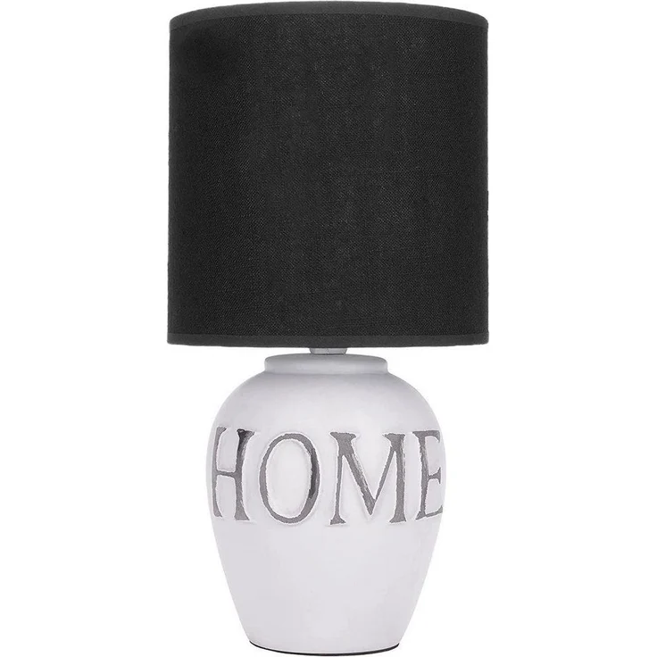 BRUBAKER Nachttischlampe Home Tischlampe, Heimat Deko Nachttischlampen 1x oder 2er Set, ohne Leuchtmittel, Tischleuchten mit Keramikfuß und Stoffschirm - Höhe 32,5 cm - zu Hause – Bild 3