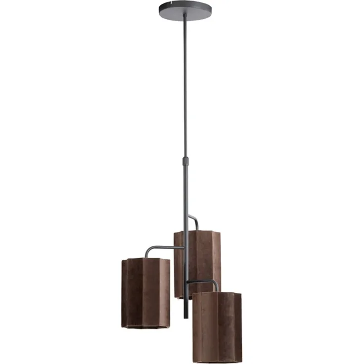 Deckenleuchte Hängeleuchte EDISA von Light & Living Ø48x25 cm Braun Samt