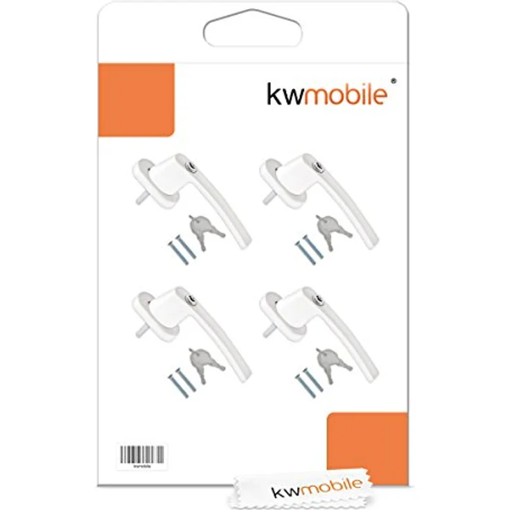 kwmobile Möbelgriff Fenstergriff Aluminium abschließbar 4x Stiftlänge 35mm weiß RAL 9016 (4-St) – Bild 8