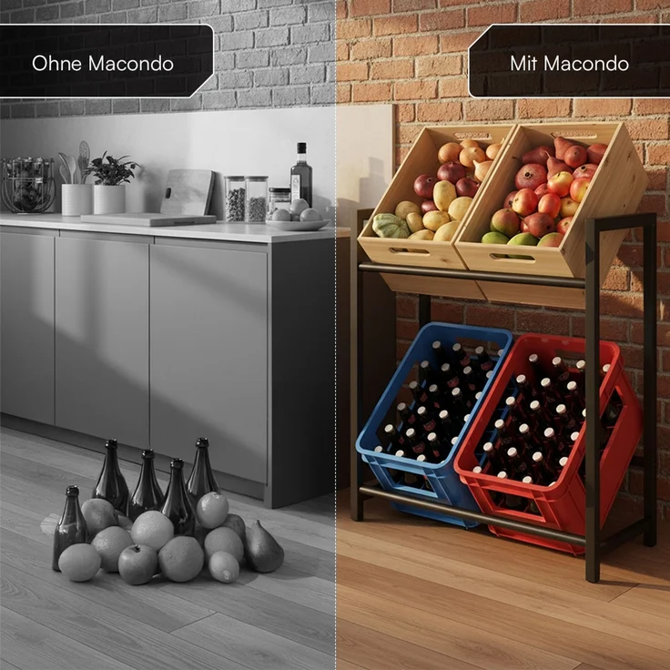STEELSØN 'Macondo' Getränkekistenregal, Metall, schwarz, 85x75x33 cm, Getränkeregal für 4 Kisten – Bild 4