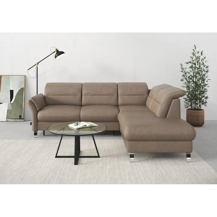 sit&more Ecksofa Grenoble L-Form mit Federkern, wahlweise mit Bettfunktion, Bettkasten, Arm- und Kopfteilverstellung – Bild 3