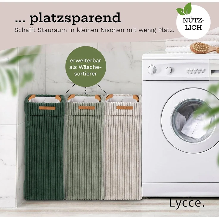 Lycce Wäschekorb Lycce Wäschekorb Cord – faltbar, waschbar & perfekt für Nischen – Bild 5