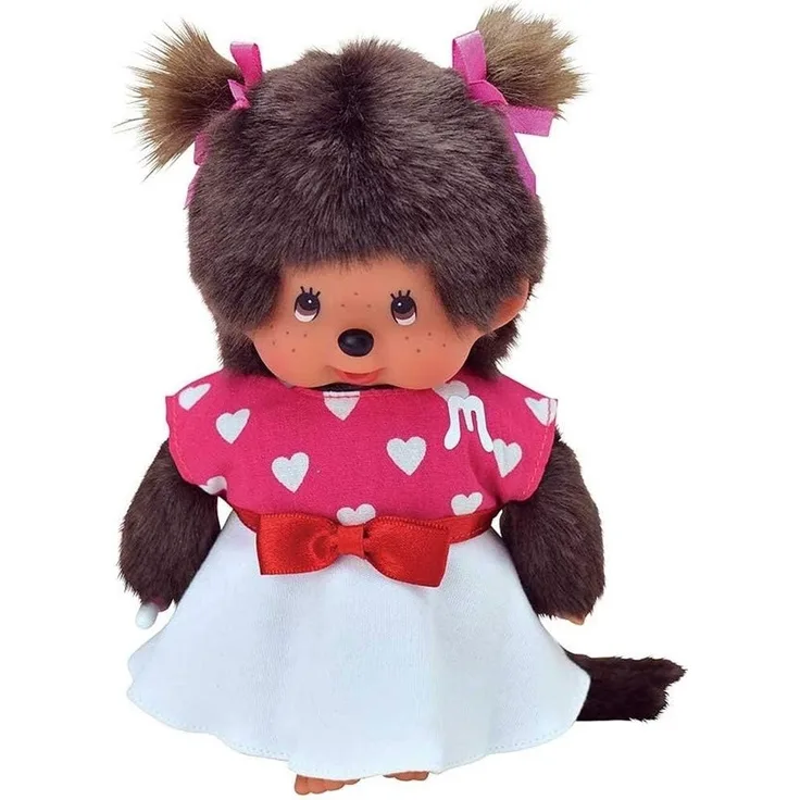 Monchhichi Kleidung für Standard Monchichi 20 cm - Verschiedene Designs (Rot Weiß Herzen)