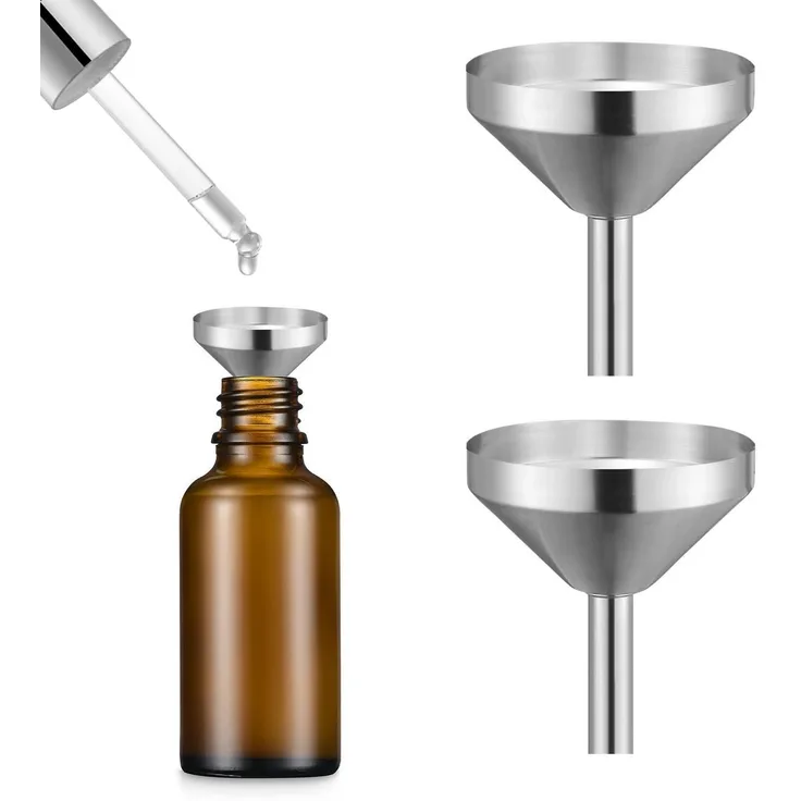 Trichter Mini Edelstahl Küche Kosmetik Auto Flaschen Silber S