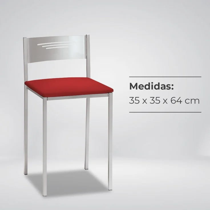 ASTIMESA Zwei Küchenhocker mit Rückenlehne aus Kunstleder, Rot, Sitzhöhe 45 cm – Bild 8